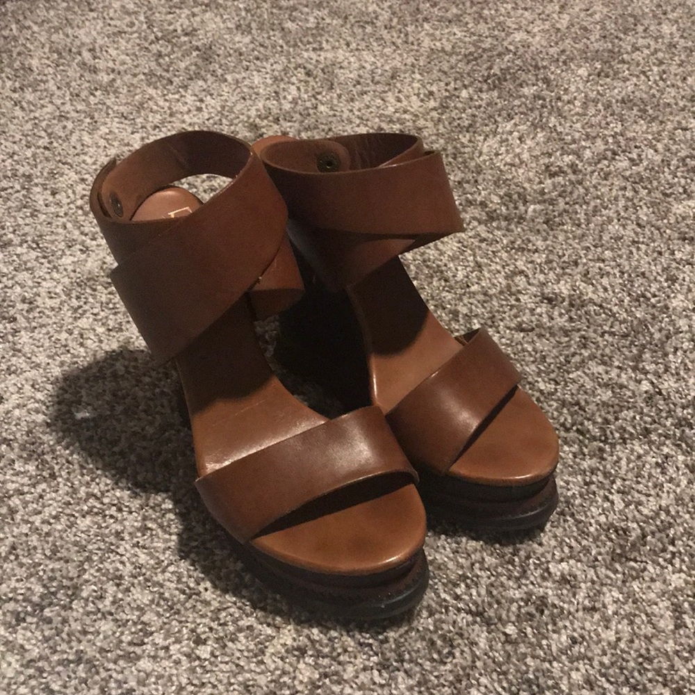 DVF leather wedges
